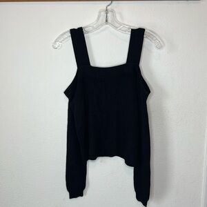 Kendall & Kylie, US size small, black long sleeve cropped sweater.